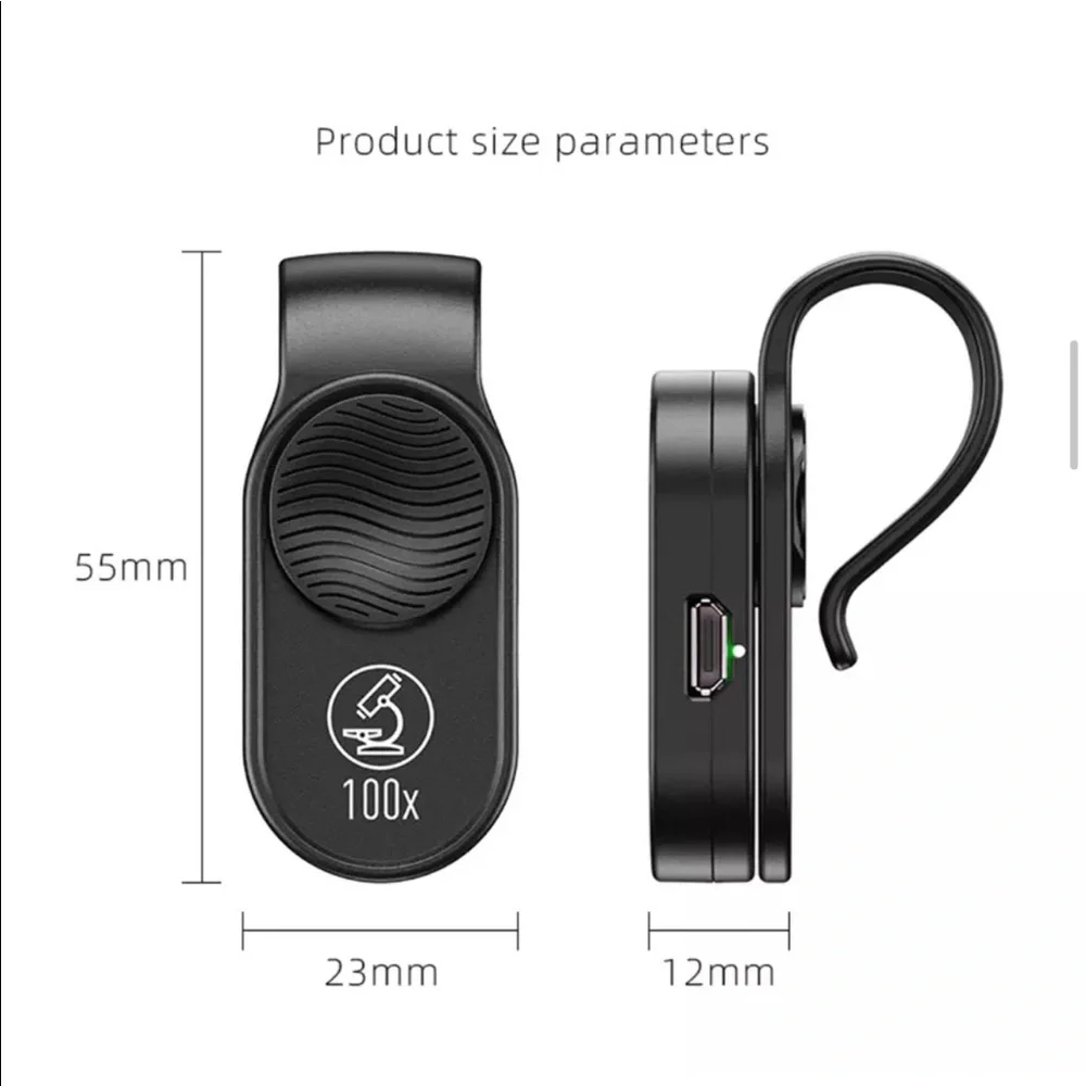 Mobile Microscope Lens LED Light Micro Pocket Lenses for iPhone XS Max Samsung
